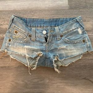 True religion denim shorts